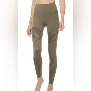 Olive alo yoga moto leggings 7/8 XXS